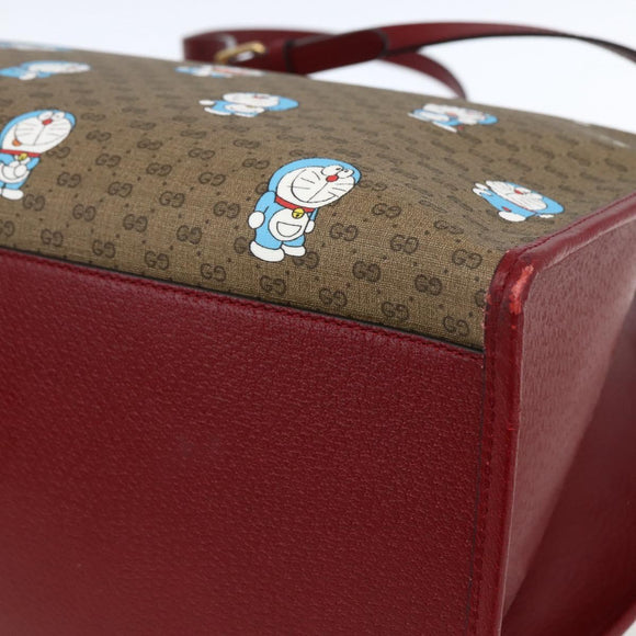 GUCCI GUCCI × Doraemon Micro GG Supreme Bag PVC 2way Beige 653952 Auth 149861SM
