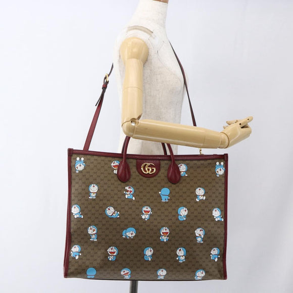 GUCCI GUCCI × Doraemon Micro GG Supreme Bag PVC 2way Beige 653952 Auth 149861SM
