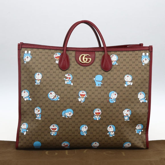GUCCI GUCCI × Doraemon Micro GG Supreme Bag PVC 2way Beige 653952 Auth 149861SM