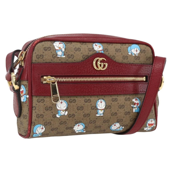 GUCCI GUCCI × Doraemon Micro GG Supreme Bag PVC Beige Gold 647784 Auth 149862SM