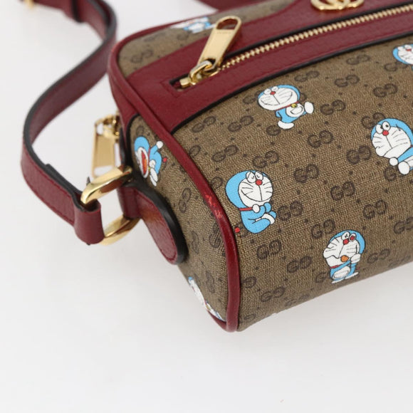 GUCCI GUCCI × Doraemon Micro GG Supreme Bag PVC Beige Gold 647784 Auth 149862SM