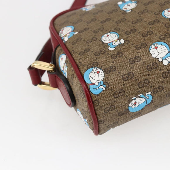 GUCCI GUCCI × Doraemon Micro GG Supreme Bag PVC Beige Gold 647784 Auth 149862SM