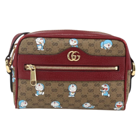 GUCCI GUCCI × Doraemon Micro GG Supreme Bag PVC Beige Gold 647784 Auth 149862SM