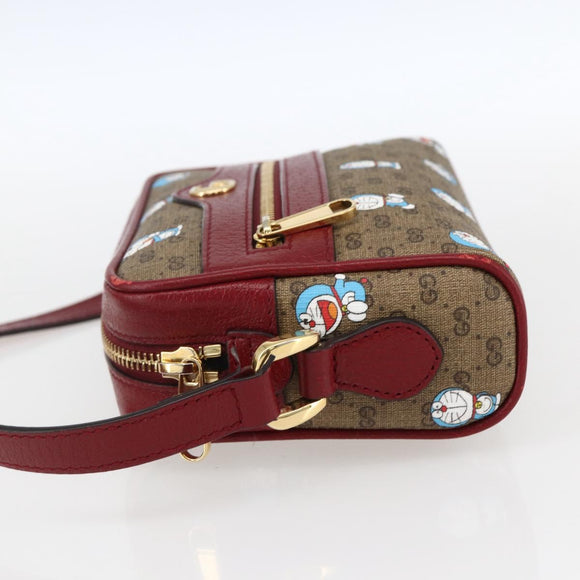 GUCCI GUCCI × Doraemon Micro GG Supreme Bag PVC Beige Gold 647784 Auth 149862SM