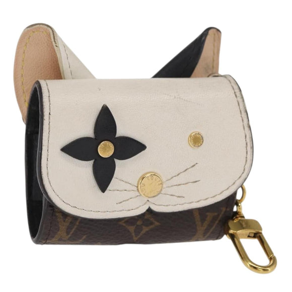 LOUIS VUITTON Monogram Etui Earphone Cat Case GI0566 LV Auth 149878