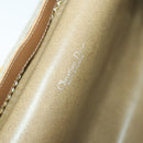 Christian Dior Honeycomb Canvas Chain Shoulder Bag PVC Beige Gold Auth 149887-19