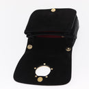 Salvatore Ferragamo Gancini Shoulder Bag Suede Black Gold Auth 149888V-10