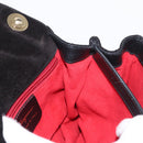 Salvatore Ferragamo Gancini Shoulder Bag Suede Black Gold Auth 149888V-18