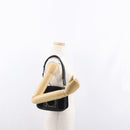 Salvatore Ferragamo Gancini Shoulder Bag Suede Black Gold Auth 149888V-25