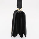 Salvatore Ferragamo Gancini Shoulder Bag Suede Black Gold Auth 149888V-3