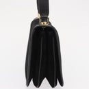 Salvatore Ferragamo Gancini Shoulder Bag Suede Black Gold Auth 149888V-4