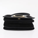 Salvatore Ferragamo Gancini Shoulder Bag Suede Black Gold Auth 149888V-5