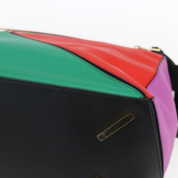 LOEWE Anagram Puzzle bag Shoulder Bag Leather 2way Multicolor Gold Auth 149889SM