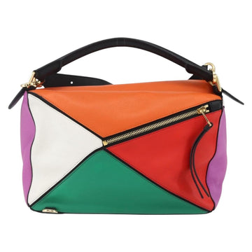 LOEWE Anagram Puzzle bag Shoulder Bag Leather 2way Multicolor Gold Auth 149889SM - 0