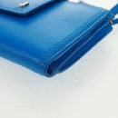 JACQUEMUS Shoulder wallet Leather Blue Gold Auth 149891M-11