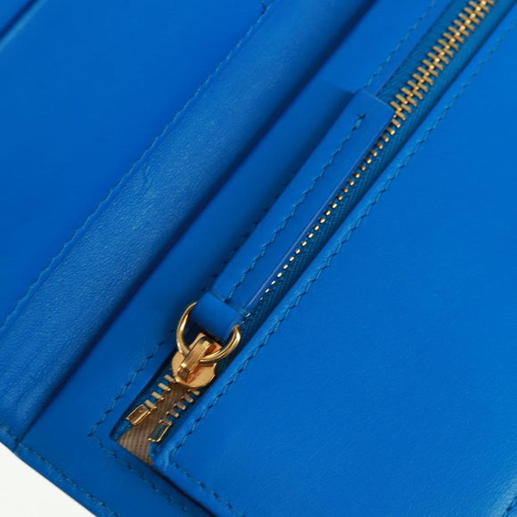JACQUEMUS Shoulder wallet Leather Blue Gold Auth 149891M