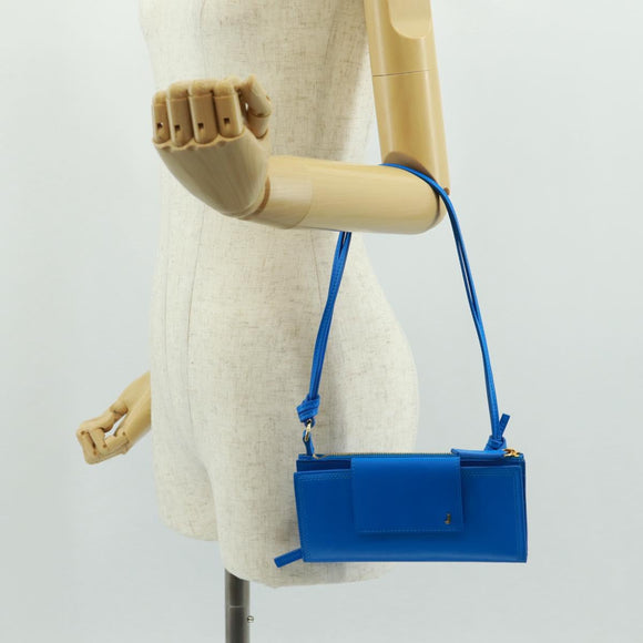 JACQUEMUS Shoulder wallet Leather Blue Gold Auth 149891M