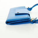 JACQUEMUS Shoulder wallet Leather Blue Gold Auth 149891M-5