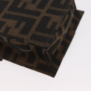 FENDI Zucca Canvas Shoulder Bag Black Brown Silver Auth 149894V-13
