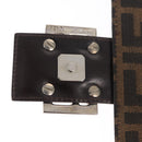 FENDI Zucca Canvas Shoulder Bag Black Brown Silver Auth 149894V-16