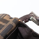 FENDI Zucca Canvas Shoulder Bag Black Brown Silver Auth 149894V-21