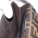 FENDI Zucca Canvas Shoulder Bag Black Brown Silver Auth 149894V-22