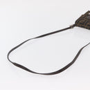 FENDI Zucca Canvas Shoulder Bag Black Brown Silver Auth 149894V-7