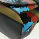 LOEWE Anagram Amazona 75 Hand Bag Leather 2way Blue Silver Auth 149898SM-17