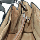 LOEWE Anagram Amazona 75 Hand Bag Leather 2way Blue Silver Auth 149898SM-23