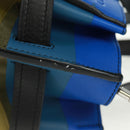 LOEWE Anagram Amazona 75 Hand Bag Leather 2way Blue Silver Auth 149898SM-5