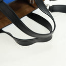 LOEWE Anagram Amazona 75 Hand Bag Leather 2way Blue Silver Auth 149898SM-8