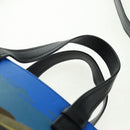 LOEWE Anagram Amazona 75 Hand Bag Leather 2way Blue Silver Auth 149898SM-14