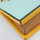 LOEWE Postal Small Handtas Leer 2way Geel Zilver Auth 149899SM-19