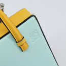 LOEWE Postal Small Hand Bag Leather 2way Yellow Silver Auth 149899SM-20