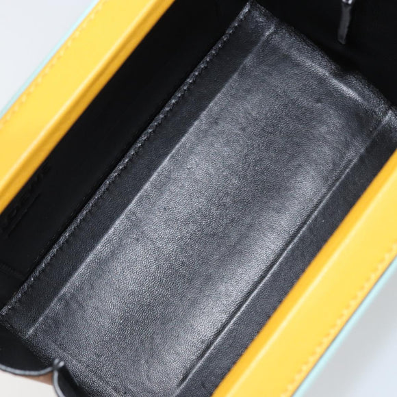 LOEWE Postal Small Handtas Leer 2way Geel Zilver Auth 149899SM
