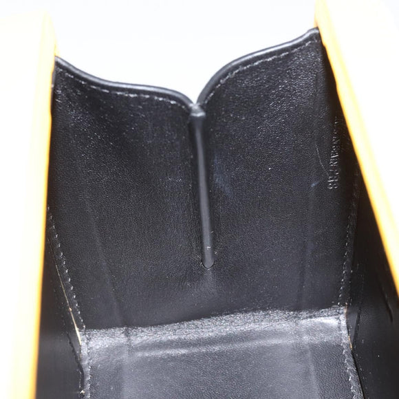 LOEWE Postal Small Hand Bag Leather 2way Yellow Silver Auth 149899SM