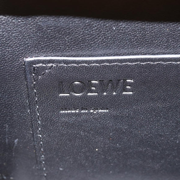 LOEWE Postal Small Handtas Leer 2way Geel Zilver Auth 149899SM