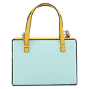LOEWE Postal Small Hand Bag Leather 2way Yellow Silver Auth 149899SM-2