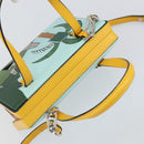 LOEWE Postal Small Hand Bag Leather 2way Yellow Silver Auth 149899SM-6