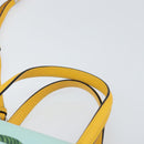 LOEWE Postal Small Hand Bag Leather 2way Yellow Silver Auth 149899SM-14