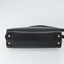 Salvatore Ferragamo Gancini Shoulder Bag Leather 2way Black Gold Auth 149910-5