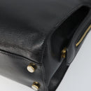Salvatore Ferragamo Gancini Shoulder Bag Leather 2way Black Gold Auth 149910-9