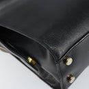 Salvatore Ferragamo Gancini Shoulder Bag Leather 2way Black Gold Auth 149910-16