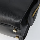 Salvatore Ferragamo Gancini Shoulder Bag Leather 2way Black Gold Auth 149910-17
