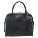 Salvatore Ferragamo Gancini Shoulder Bag Leather 2way Black Gold Auth 149910-2