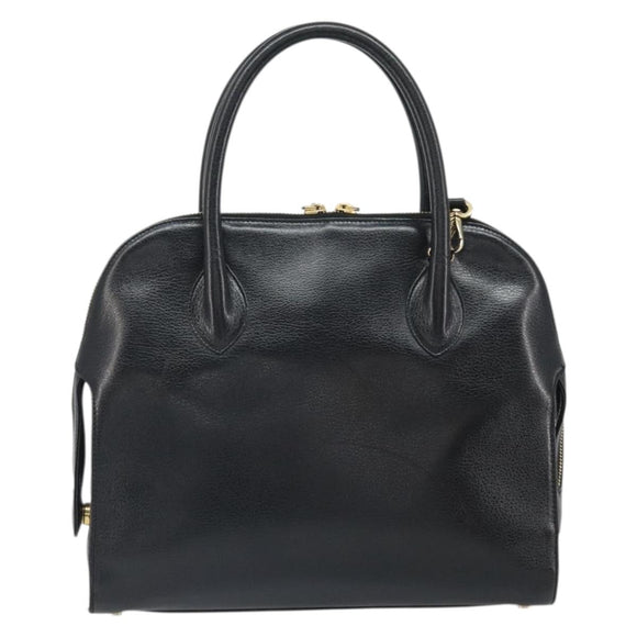 Salvatore Ferragamo Gancini Shoulder Bag Leather 2way Black Gold Auth 149910