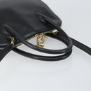 Salvatore Ferragamo Gancini Shoulder Bag Leather 2way Black Gold Auth 149910-7