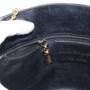 Salvatore Ferragamo Chain Shoulder Bag Leather Black Gold Auth 149911-18