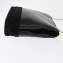 Salvatore Ferragamo Chain Shoulder Bag Leather Black Gold Auth 149911-4