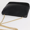 Salvatore Ferragamo Chain Shoulder Bag Leather Black Gold Auth 149911-6